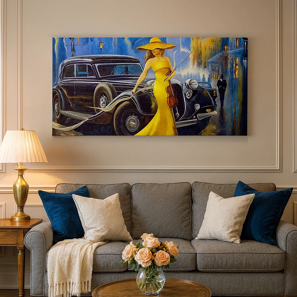 Obraz na płótnie - Nokturn na skrzypce i miłość - 30x30 cm