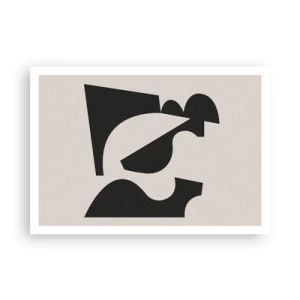 Plakat - Abstrakcyjna kompozycja geometryczna w czerni i bieli - 100x70cm - Do samodzielnego składania - Nowoczesna dekoracja ścienna do salonu i sypialni ARTTOR