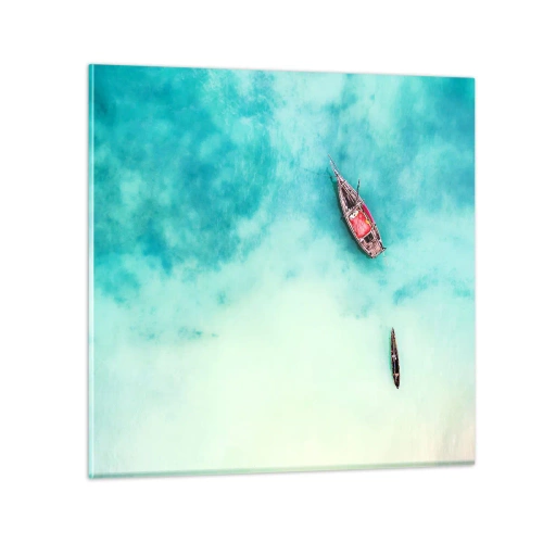Obraz na szkle - Bo na plażach Zanzibaru, kiedy nadmiar wód… - 30x30 cm