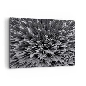 Obraz na płótnie - Abstrakcyjna struktura w odcieniach szarości - 100x70cm - Już ostrzej się nie da - Nowoczesna dekoracja ścienna do salonu, kuchni i sypialni ARTTOR