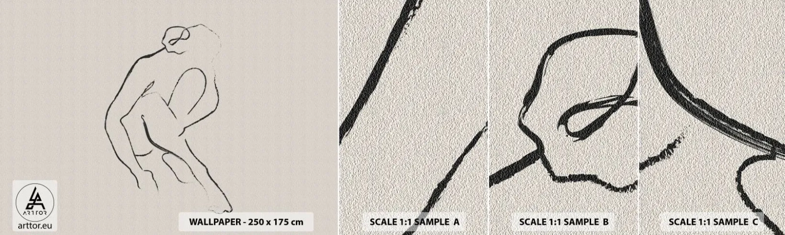 Fototapeta Próbka Samoprzylepna Deluxe Sticker - Szkic intymny - Minimalizm, Akt, Kobieta - 100x30 cm