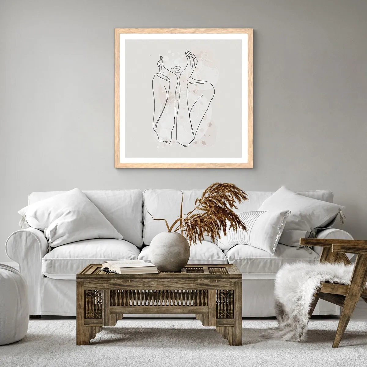 Plakat w ramie jasny dąb - Rozmarzona chwila - 40x40 cm