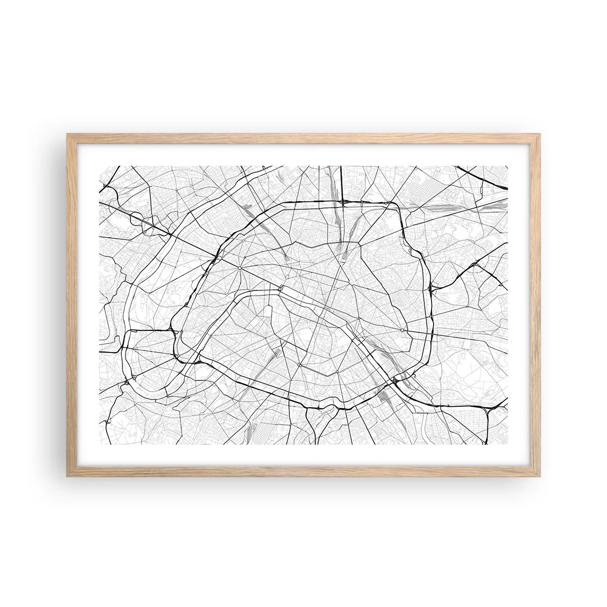Plakat w ramie jasny dąb - Kwiat Paryża - 70x50 cm