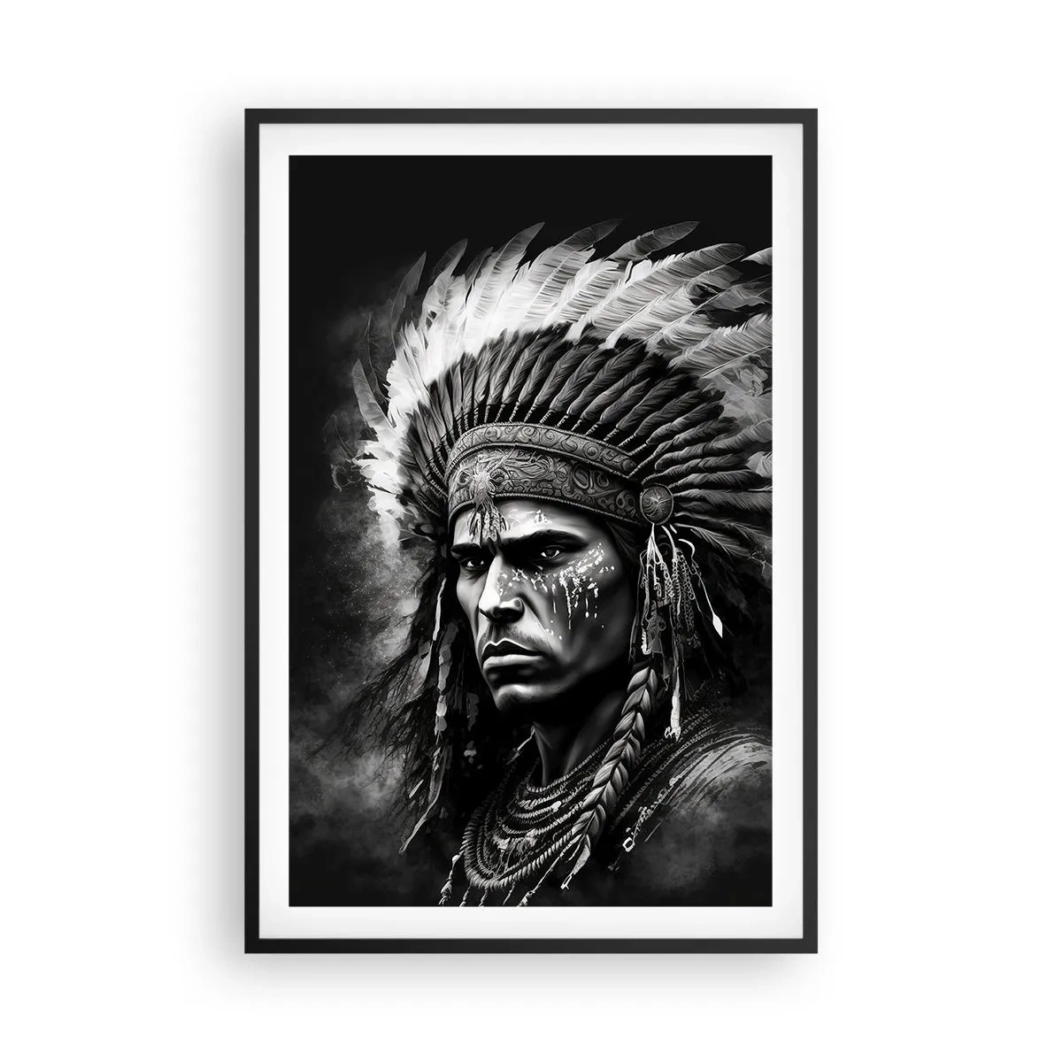 Plakat w czarnej ramie - Wódz i wojownik - 61x91 cm