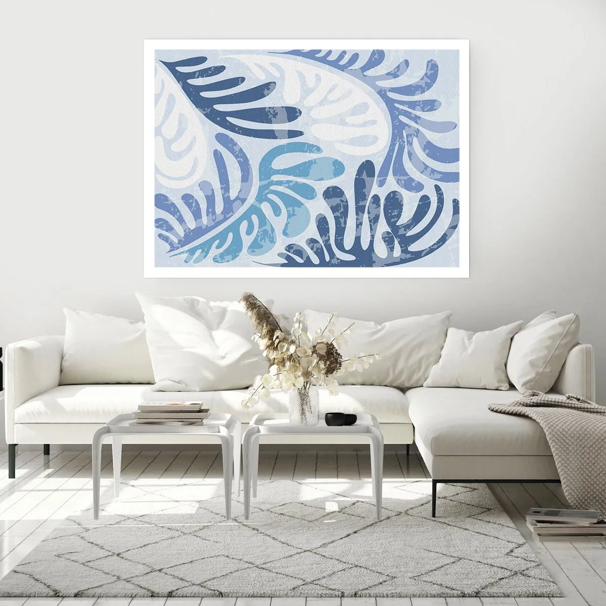 Plakat - Błękitne paprocie - 91x61 cm