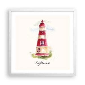 Plakat w białej ramie - Wokół zawsze pogoda - 50x50 cm