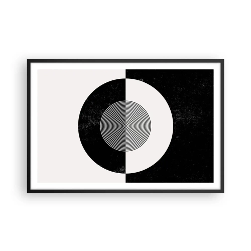 Plakat w czarnej ramie - Harmonia w czerni i bieli - 91x61 cm