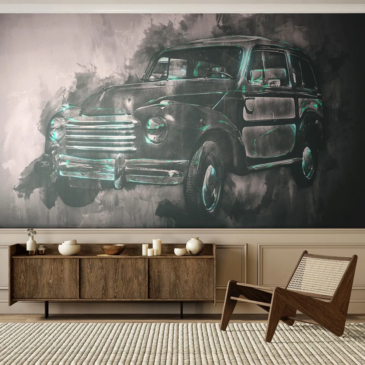 Fototapeta Premium Sand - Szacowny przodek - Samochód Retro, Motoryzacja, Podróż - 400x280 cm