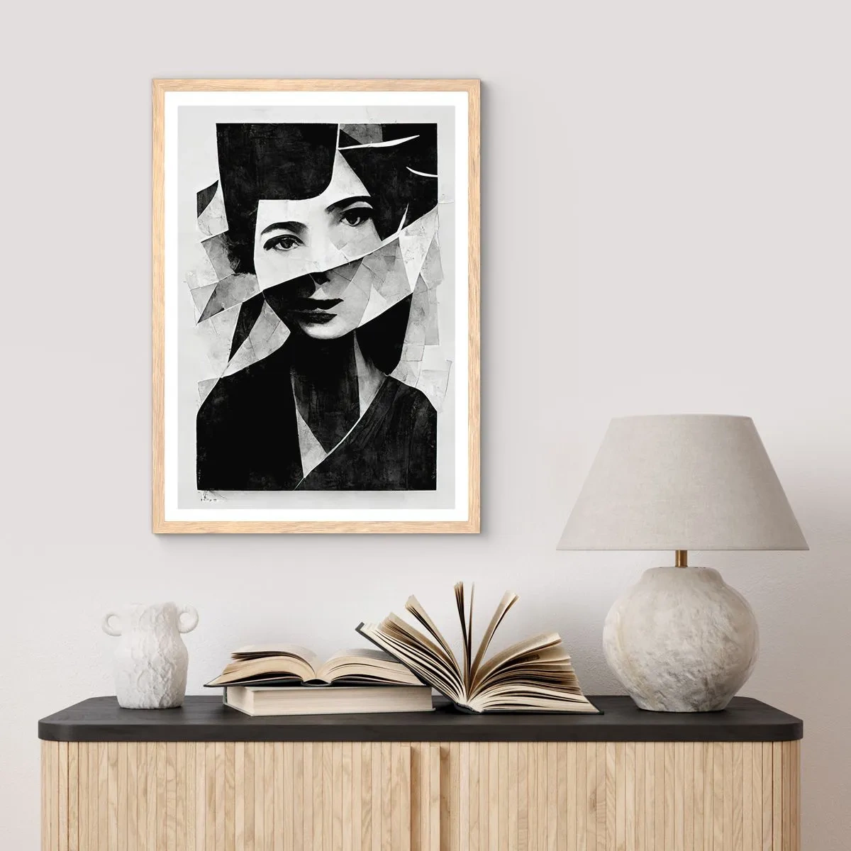 Plakat w ramie jasny dąb - Naprawdę jaka jesteś… - 40x50 cm