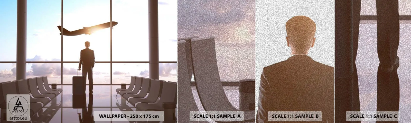 Fototapeta Próbka Premium Sand - Masz czas, zwolnij - Lotnisko, Samolot Pasażerski, Podróże - 100x30 cm