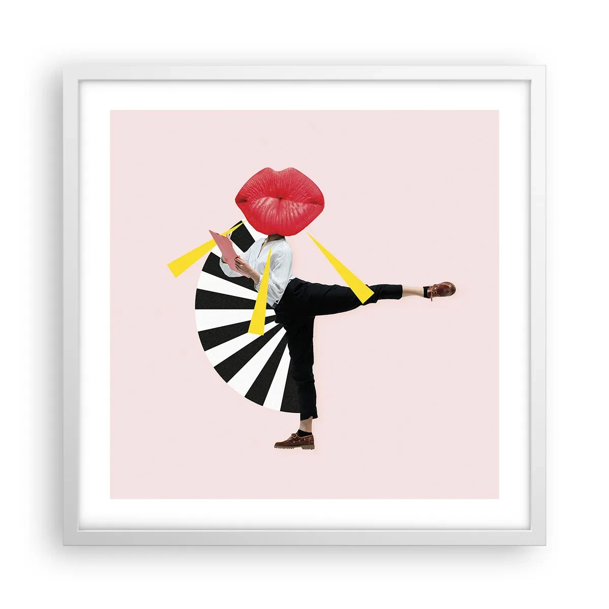 Plakat w białej ramie - Surrealistyczny pop-art - 50x50 cm
