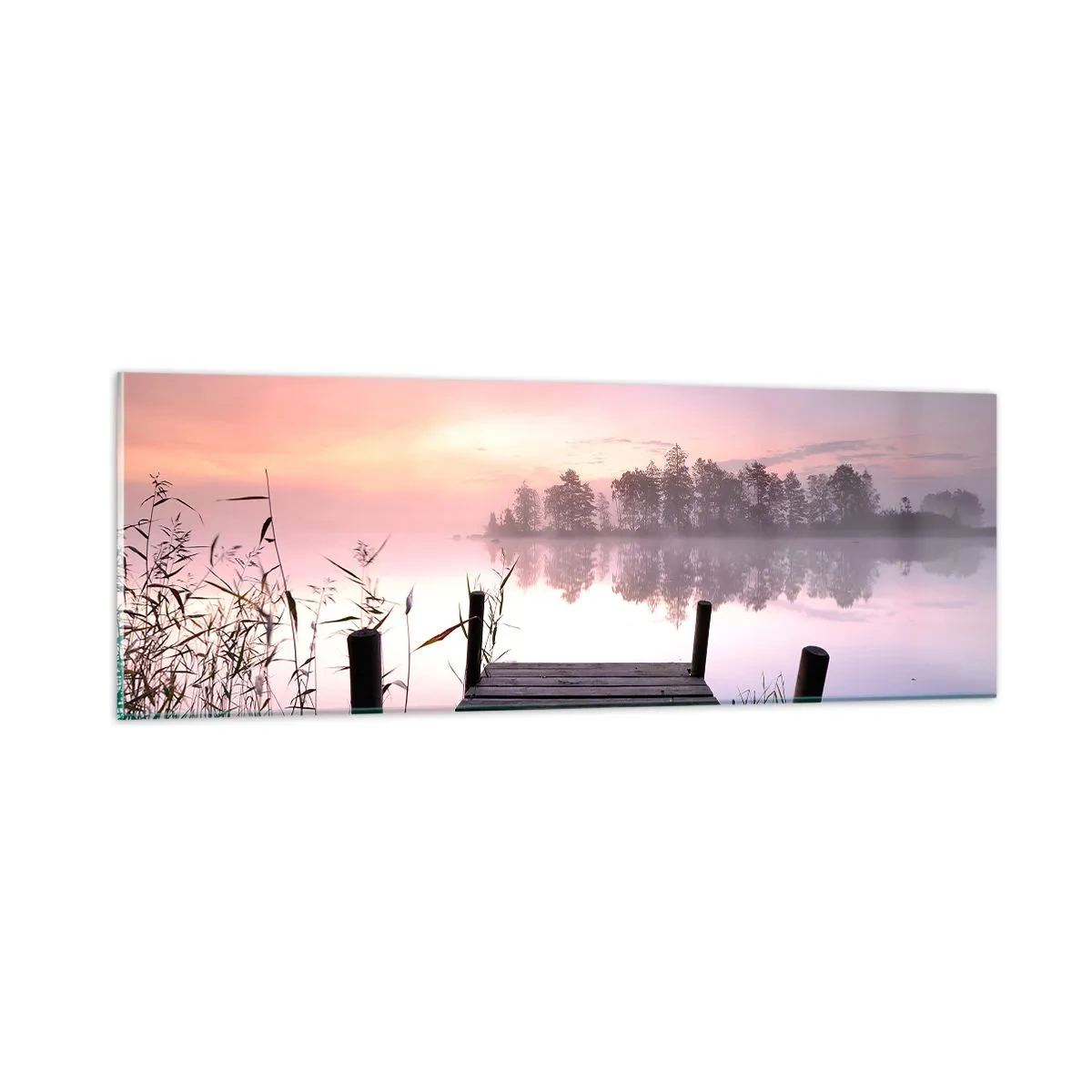 Obraz na szkle - Z liliowej mgły... - 90x30 cm