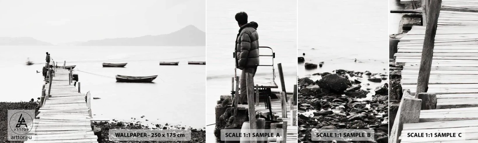 Fototapeta Próbka Standard Eco - Nad wodą cichą i czystą - Krajobraz, Jezioro, Łódź - 100x30 cm