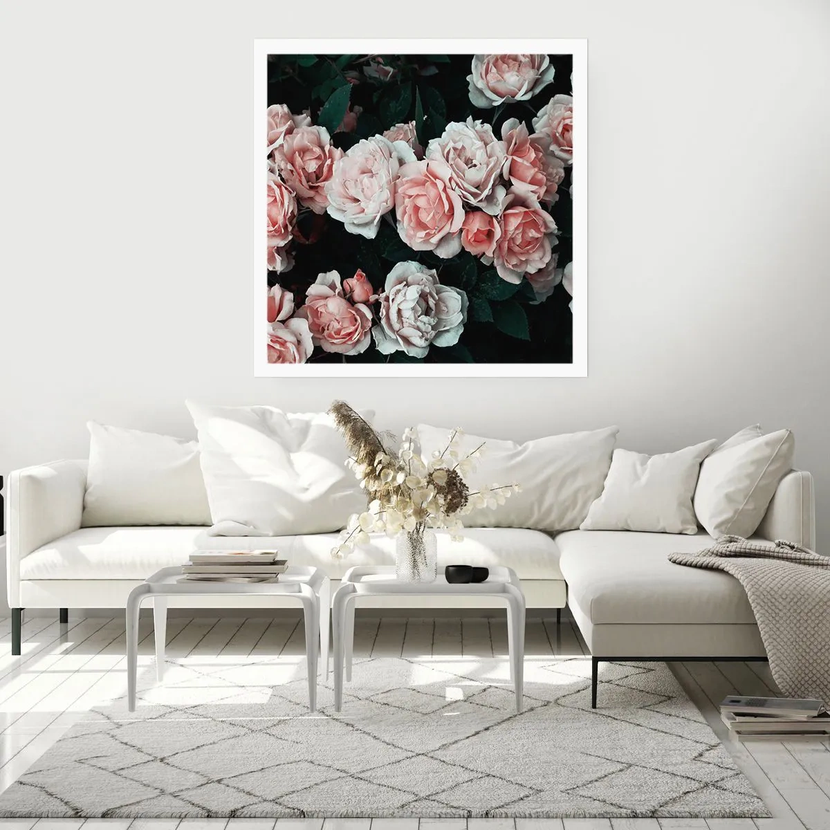 Plakat - Różany ansamble - 60x60 cm