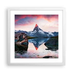Plakat w białej ramie - Serce gór jest gorące - 40x40 cm