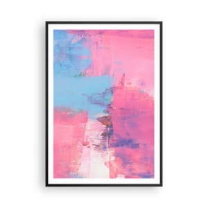 Plakat w czarnej ramie - Róż, błękit i szczypta światła - 70x100 cm