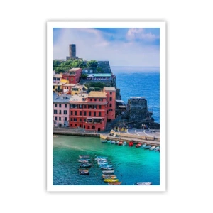 Plakat - Śródziemnomorskie magiczne miasteczko - 70x100 cm