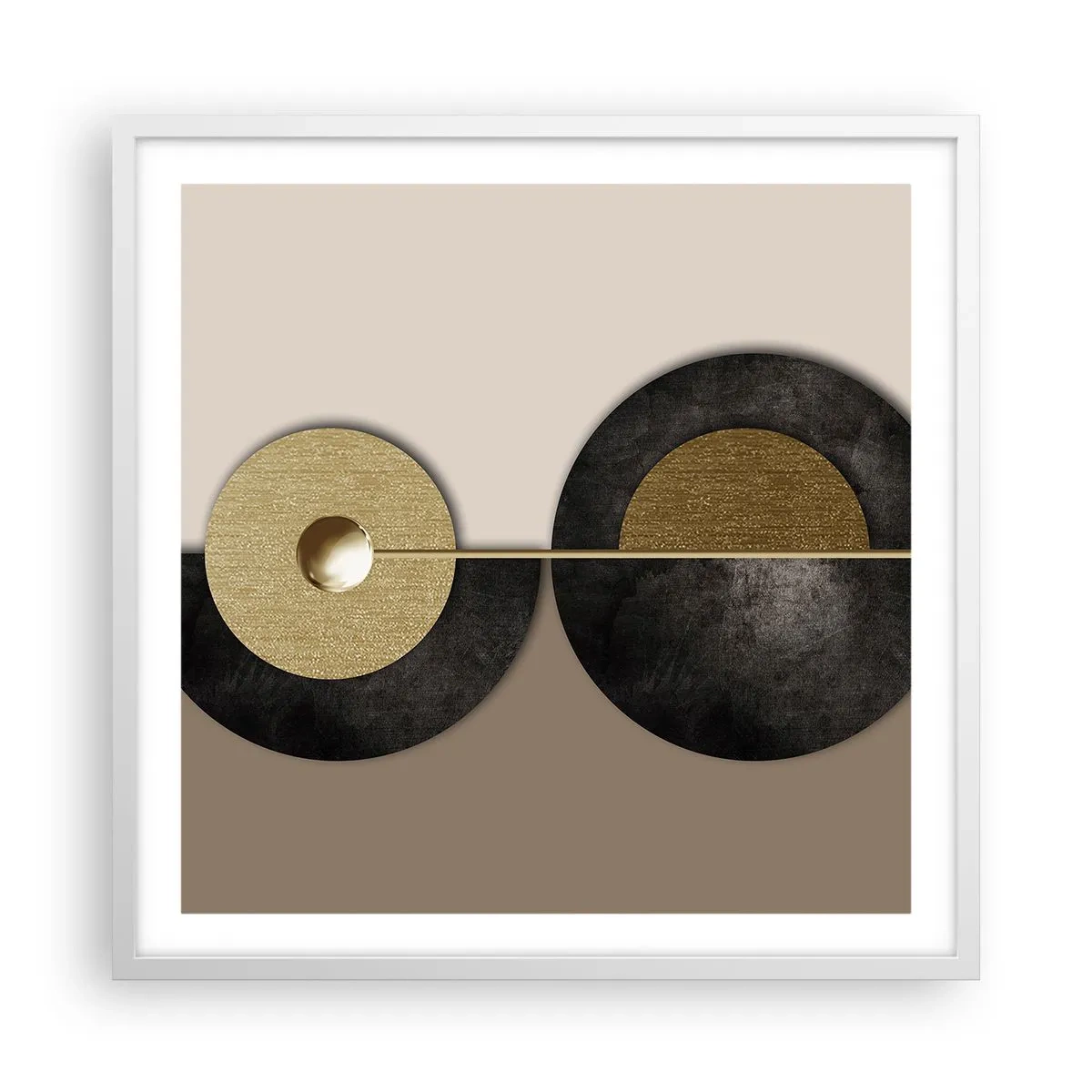 Plakat w białej ramie - Wariacje wokół koła - 60x60 cm