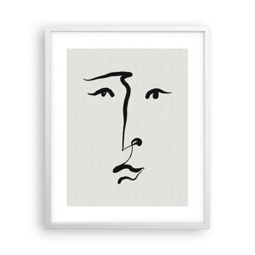 Plakat w białej ramie - Portret jedną kreską - 40x50 cm