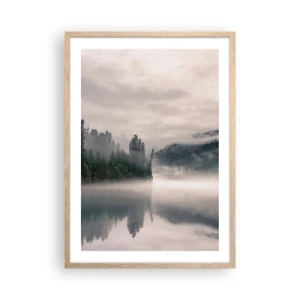 Plakat w ramie jasny dąb - W zadumie, we mgle - 50x70 cm
