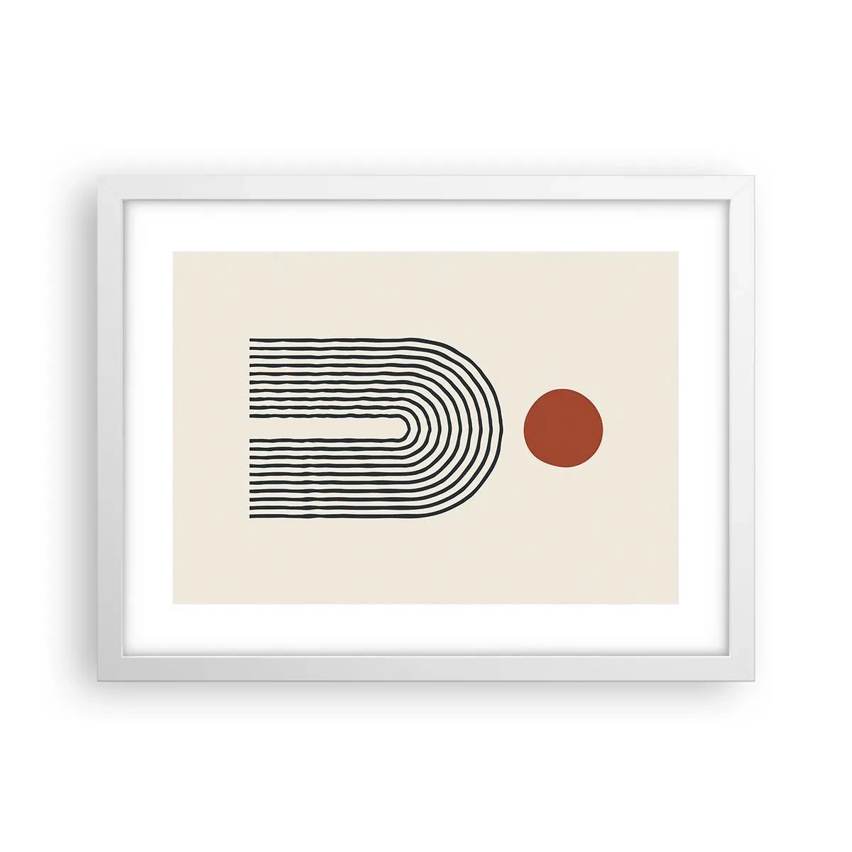 Plakat w białej ramie - Magnetyzm kształtów i barw - 40x30 cm