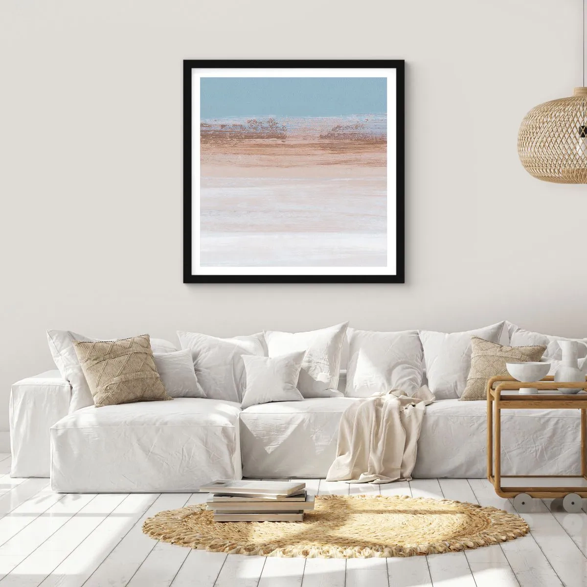 Plakat w czarnej ramie - Niejednoznaczny pejzaż - 60x60 cm