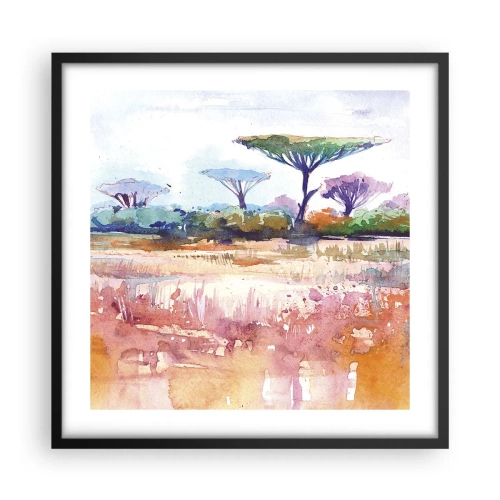 Plakat w czarnej ramie - Kolory sawanny - 50x50 cm