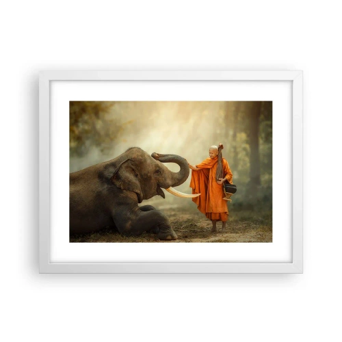 Plakat w białej ramie - Spotkanie w podróży - 40x30 cm