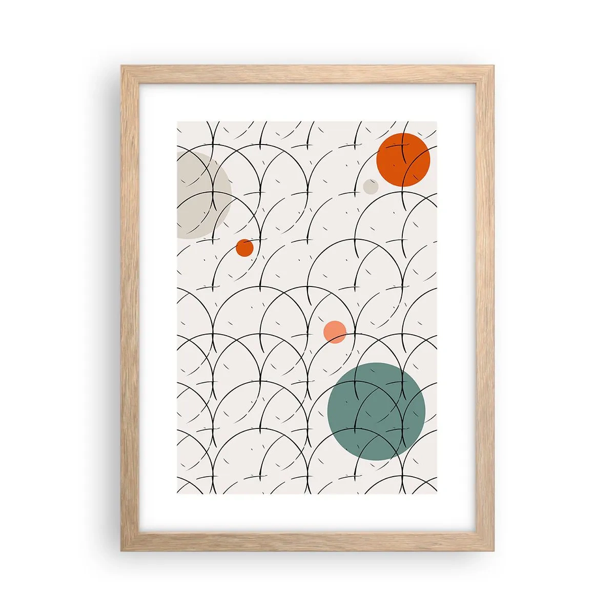 Plakat w ramie jasny dąb - W pop-artowym duchu - 30x40 cm