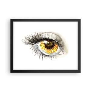 Plakat w czarnej ramie - Spojrzenie gorące jak lato - 40x30 cm