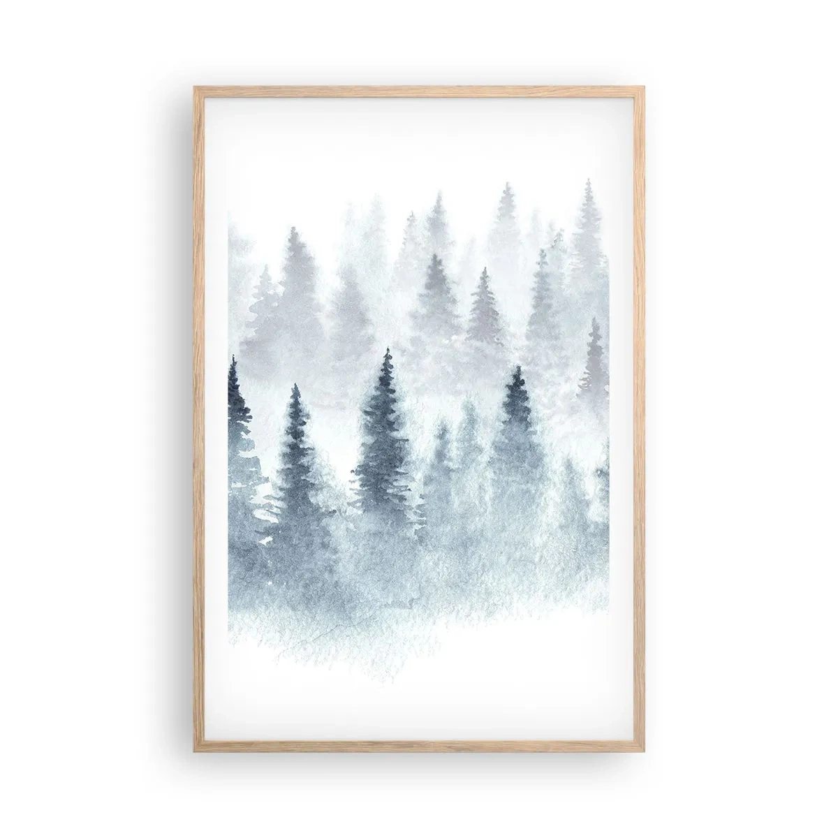 Plakat w ramie jasny dąb - Otulone mgłą - 61x91 cm