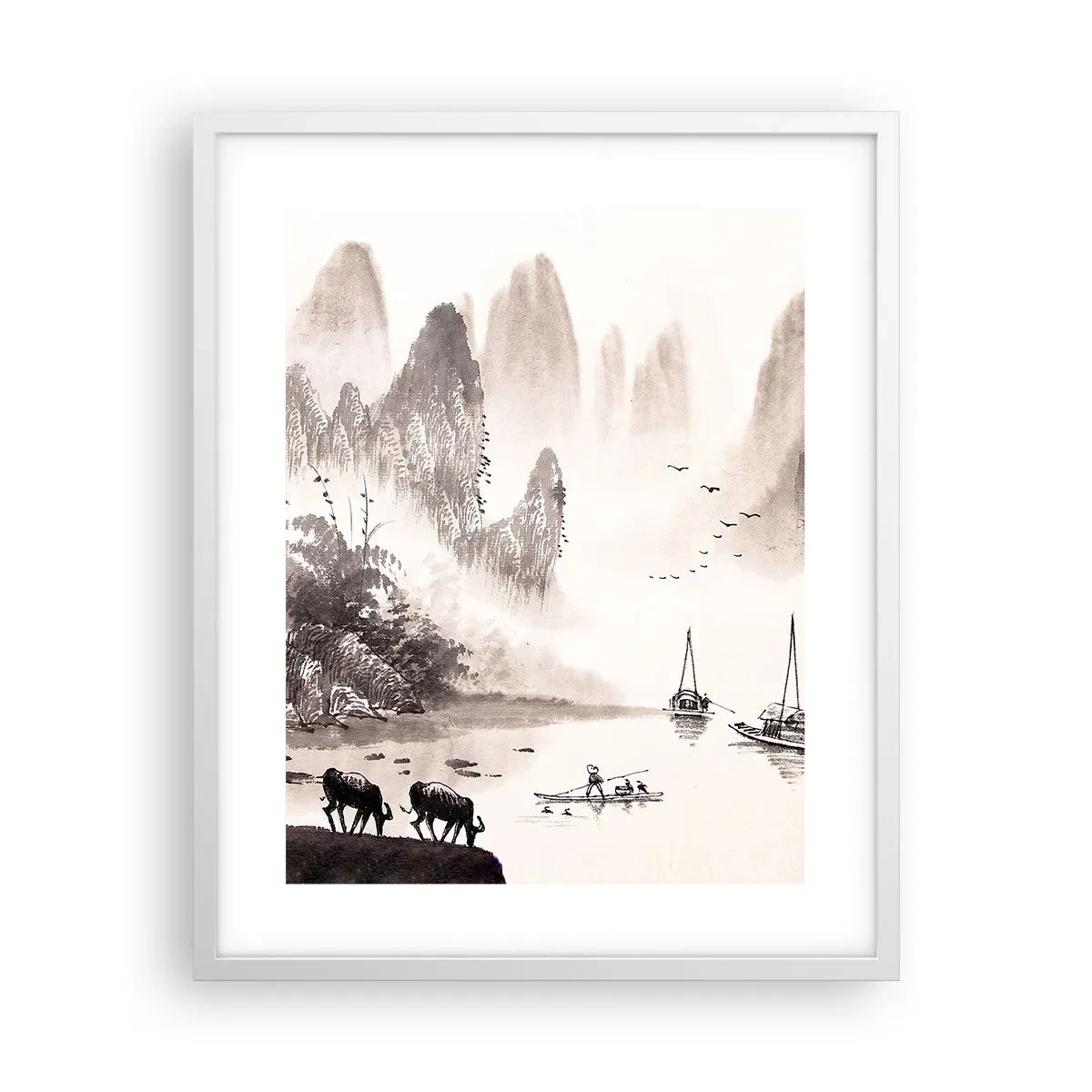 Plakat w białej ramie - Egzotyczna codzienność Wschodu - 40x50 cm