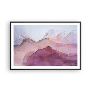 Plakat w czarnej ramie - Fale lila i fioletu - 91x61 cm