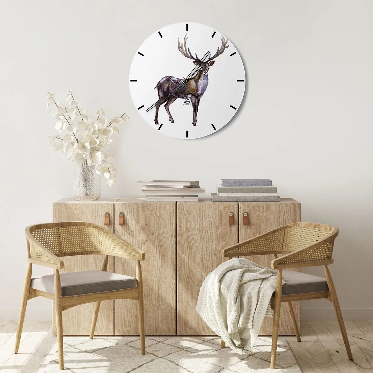 Zegar ścienny - Król północnej puszczy - 40x40 cm