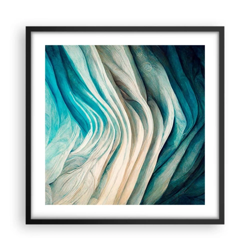 Plakat w czarnej ramie - Błękitne nienasycenie - 50x50 cm