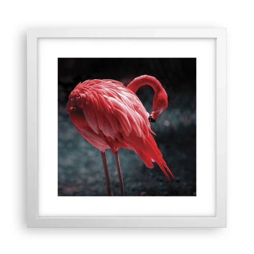 Plakat w białej ramie - Karmazynowy poemat natury - 30x30 cm