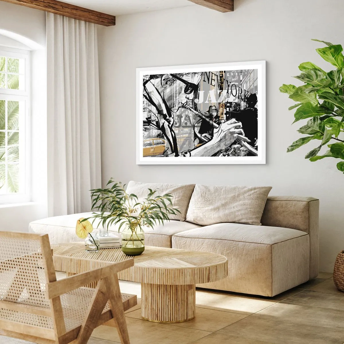 Plakat w białej ramie - W rytmie Nowego Jorku - 40x30 cm