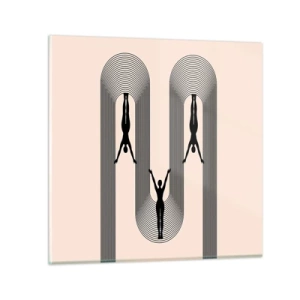 Obraz na szkle - Do góry nogami - 40x40 cm