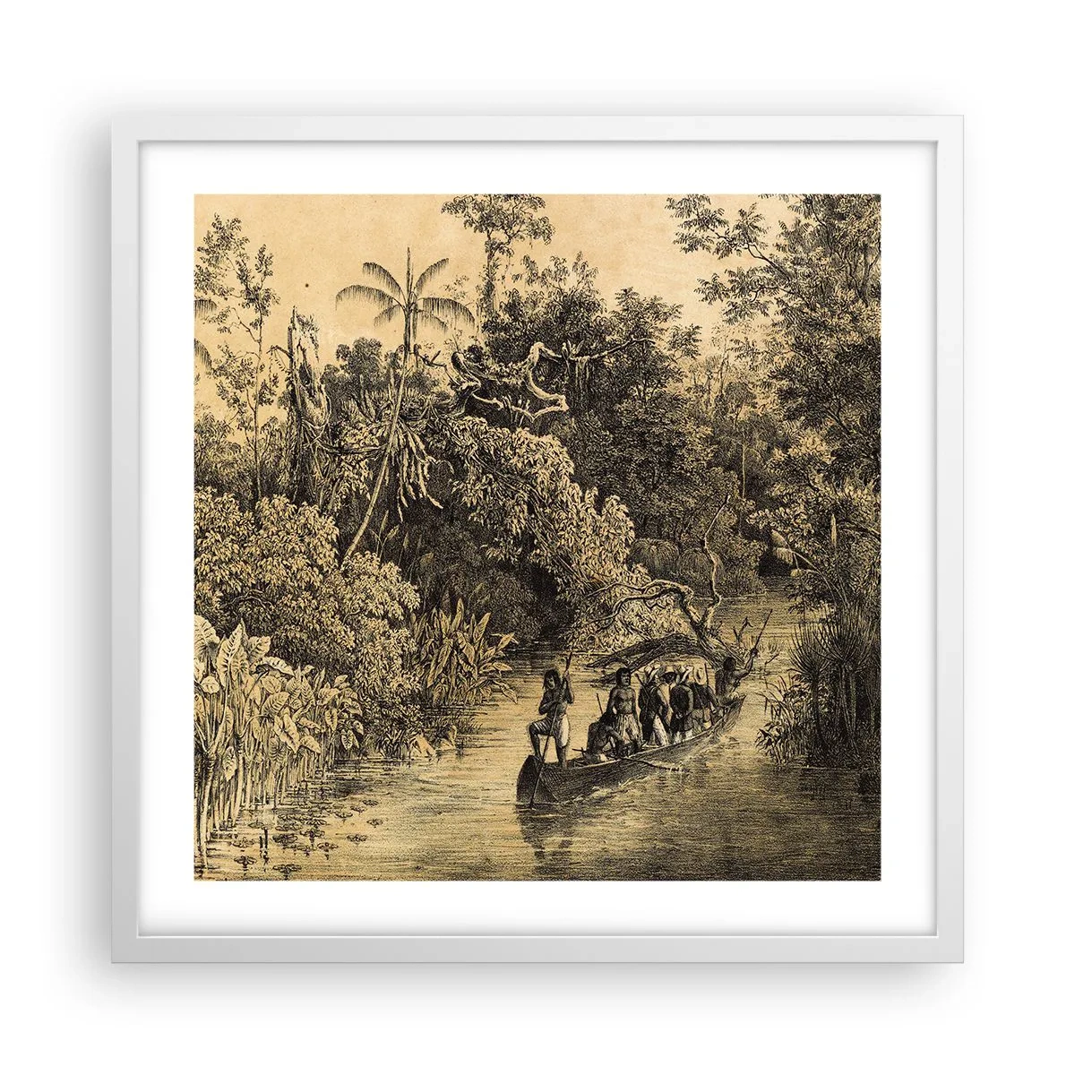 Plakat w białej ramie - Wyprawa do źródła - 50x50 cm