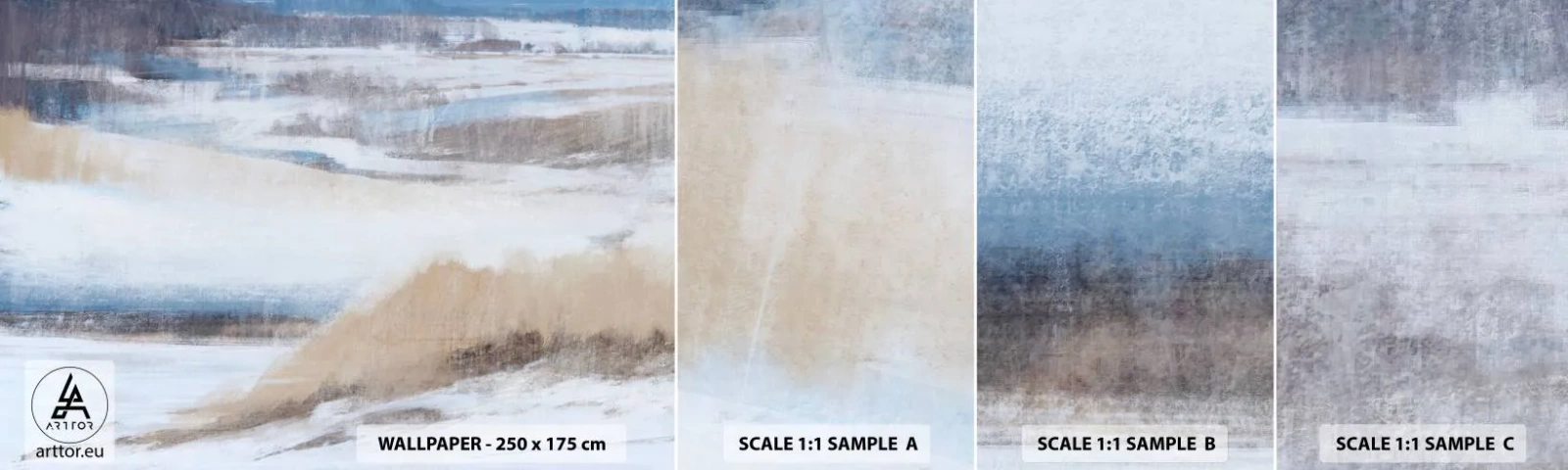 Fototapeta Próbka Samoprzylepna Deluxe Sticker - Zimowa kompozycja - Zima, Sztuka, Pastelowe - 100x30 cm