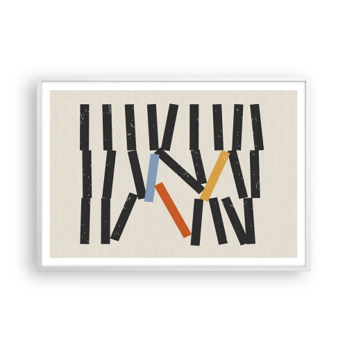 Plakat w białej ramie - Domino – kompozycja - 100x70 cm