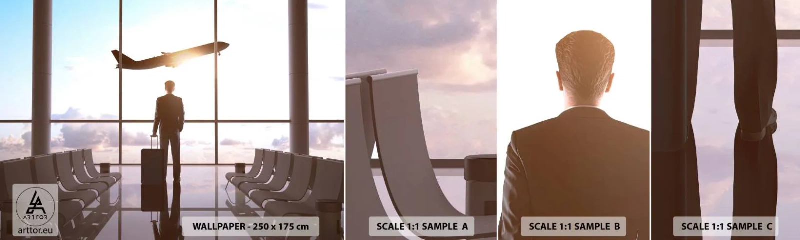 Fototapeta Próbka Samoprzylepna Deluxe Sticker - Masz czas, zwolnij - Lotnisko, Samolot Pasażerski, Podróże - 100x30 cm