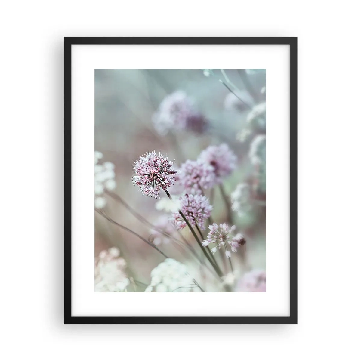 Plakat w czarnej ramie - Słodkie filigrany ziół - 40x50 cm