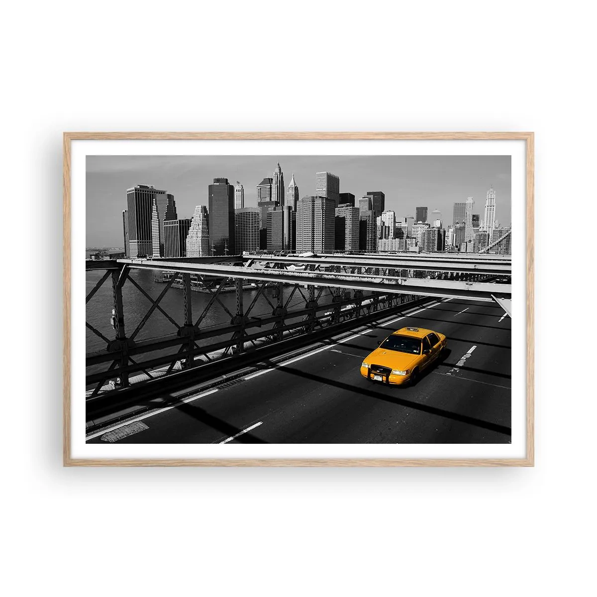 Plakat w ramie jasny dąb - Kolor wielkiego miasta - 100x70 cm