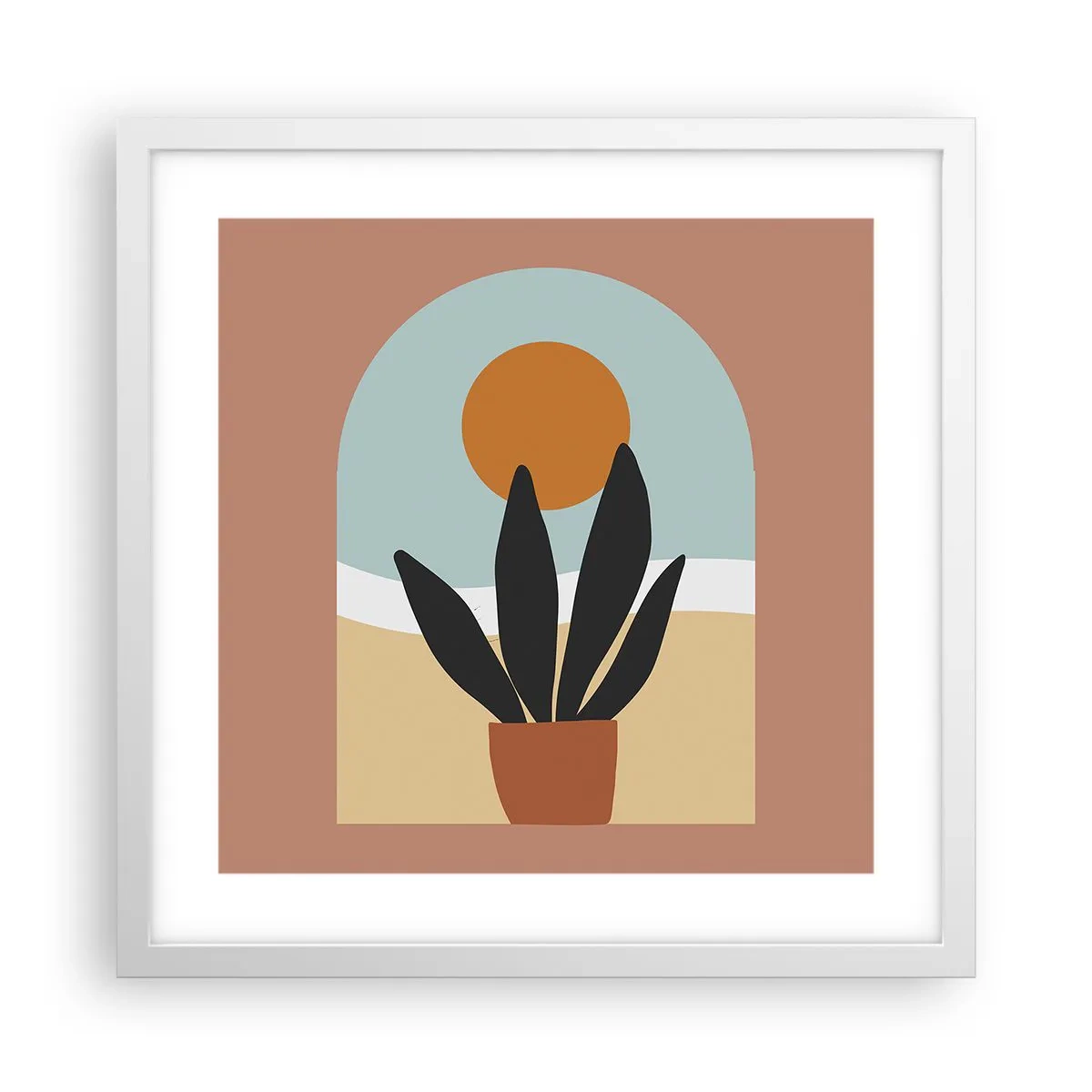 Plakat w białej ramie - Drobne radości - 40x40 cm