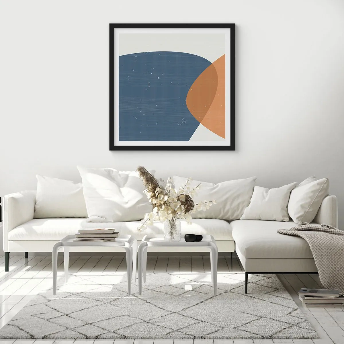 Plakat w czarnej ramie - Owale i wpływy - 50x50 cm