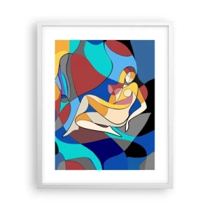 Plakat w białej ramie - Kubistyczny akt - 40x50 cm