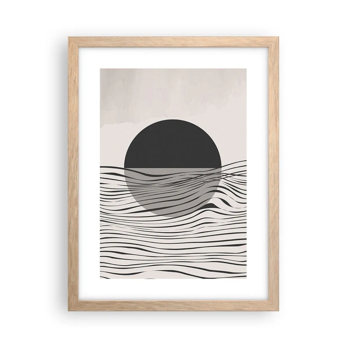 Plakat w ramie jasny dąb - Kompozycja połowiczna - 30x40 cm