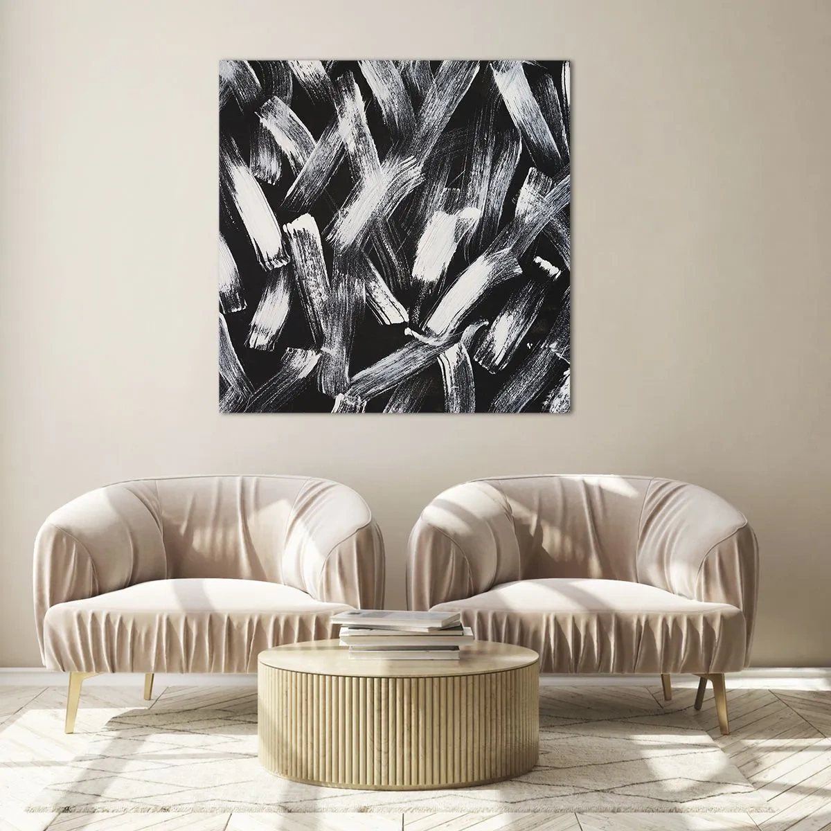 Obraz na szkle - Abstrakcja w duchu industrialnym - 70x70 cm