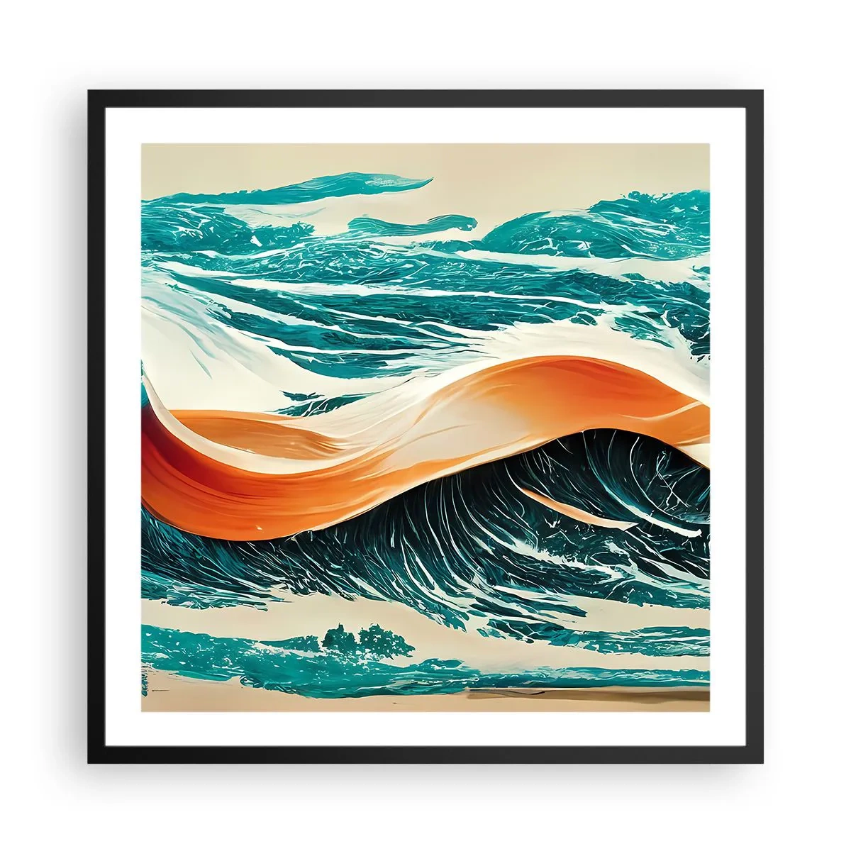 Plakat w czarnej ramie - Sen surfera - 60x60 cm